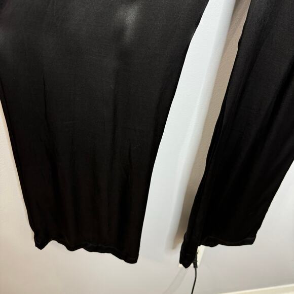 DISSH Simone Black Straight Satin Pleated  Front Pants Sz 4 Minimalist New - Picture 5 of 12